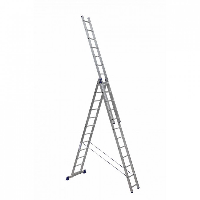 Универсальная алюминиевая трехсекционная лестница АЛЮМЕТ Серия H3 5312